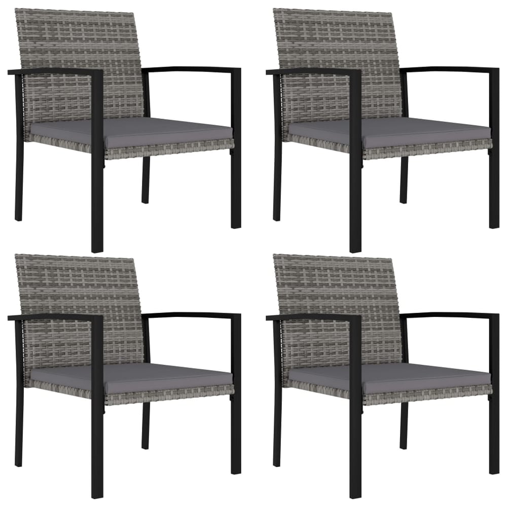 Vidaxl Garden Dining Chairs 4 Pcs Poly Rattan Grey Vidaxl Garden Dining Chairs 4 Pcs Poly Rattan Grey