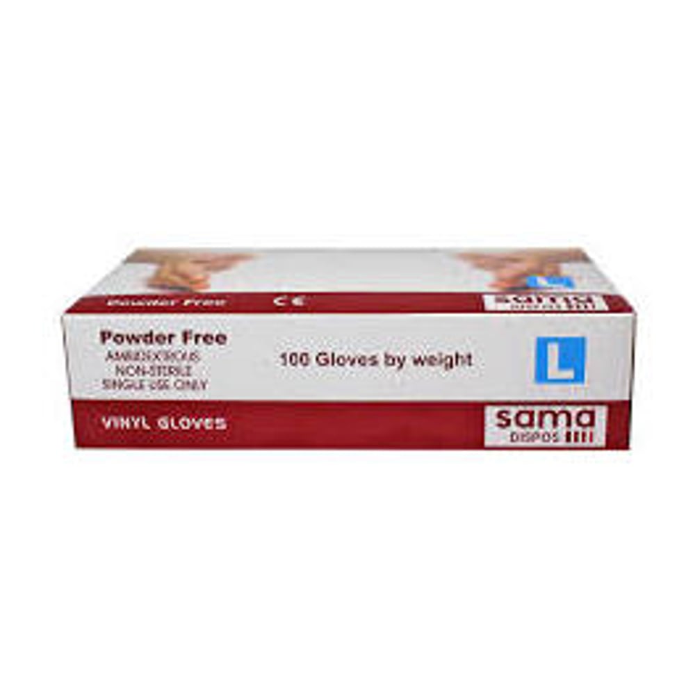 Sama Dispos Vinyl Gloves L 100pcs