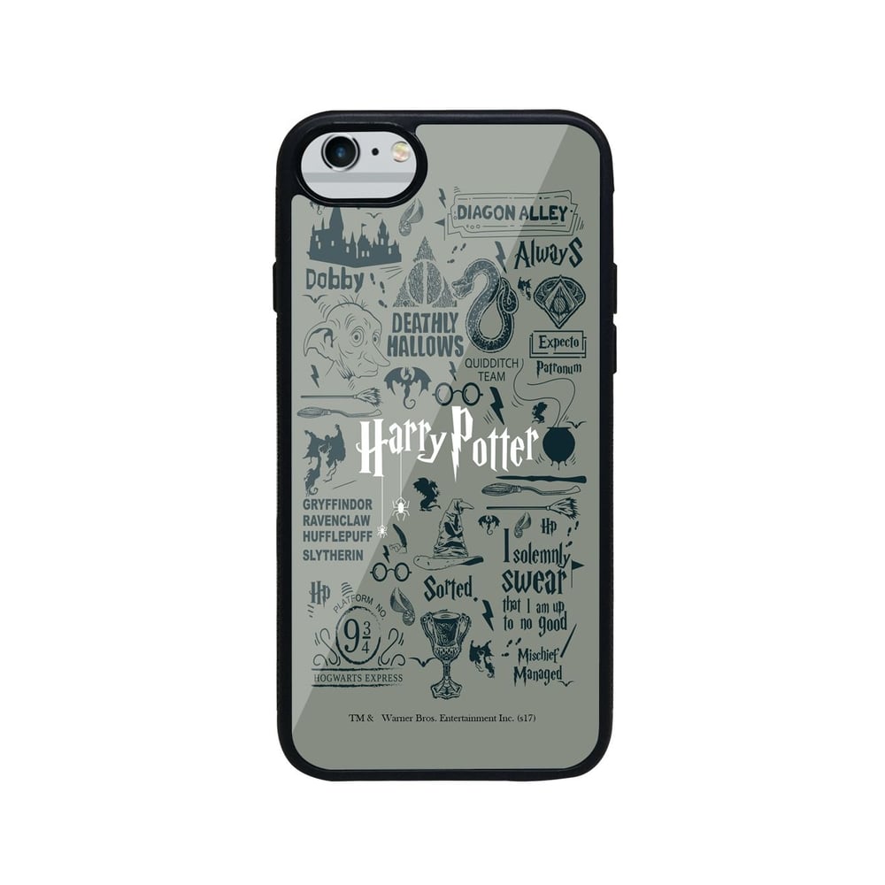 Macmerise Harry Potter Infographic Grey - Glass Phone Case For Iphone 6 Macmerise Harry Potter Infographic Grey - Glass Phone Case For Iphone 6