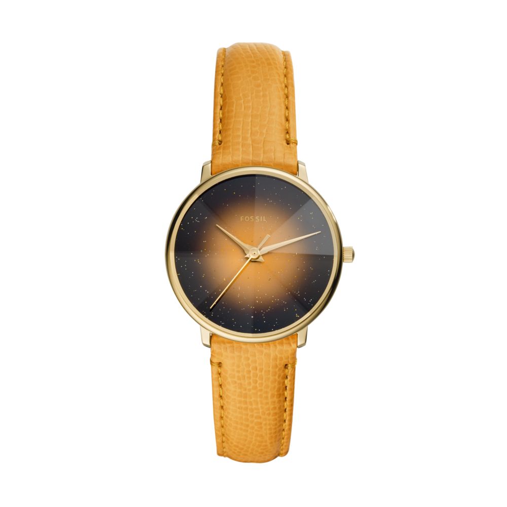 Fossil  Prismatic Galaxy  Yellow Leather Women Watch ES4728
