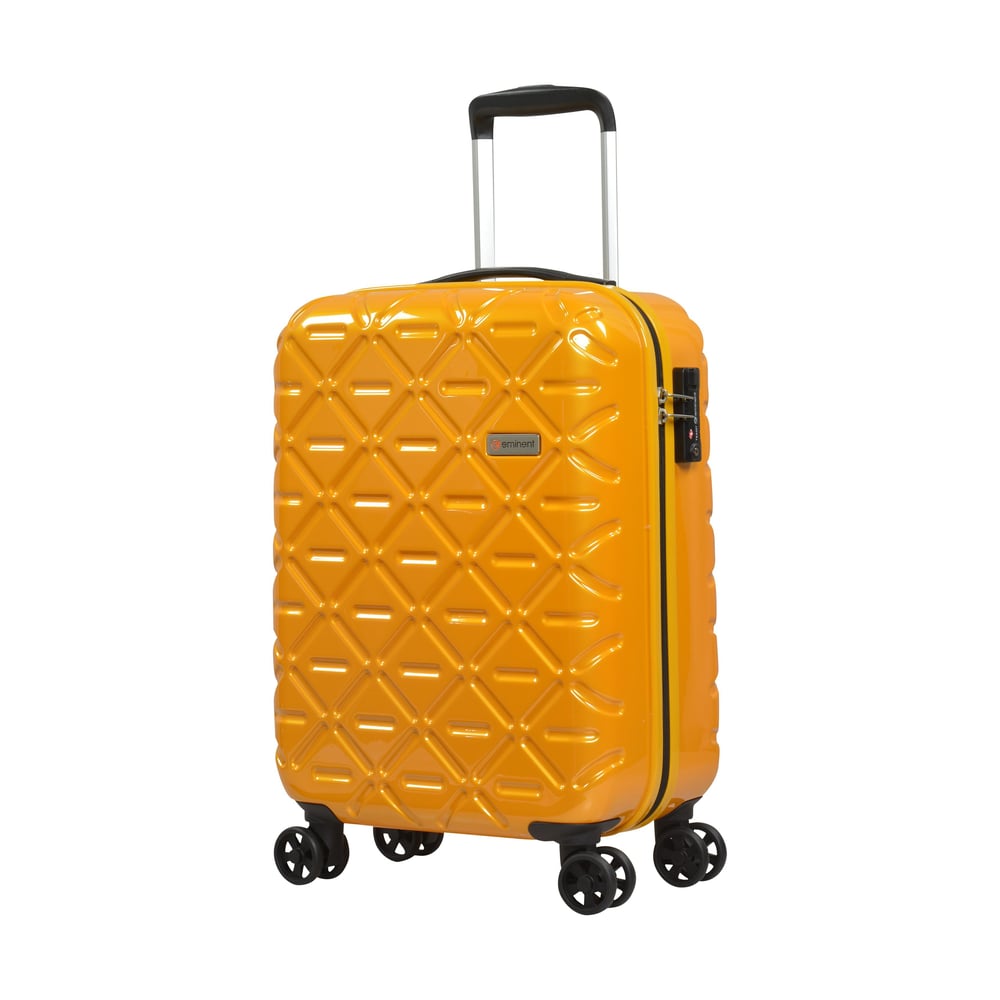 Eminent 4 Wheel Hard Casing Cabin Luggage Trolley 55cm Yellow Kg18