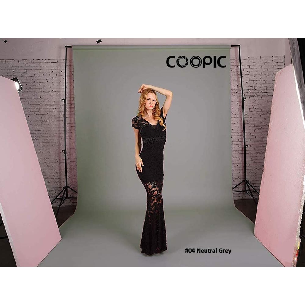 Coopic 1.35m X 11m Background Backdrop Paper For Photo Studio Portrait Seamless Collapsible Photography Background Backdrop Classic Fashion For Studio Professional Photographer (neutral Grey) #04