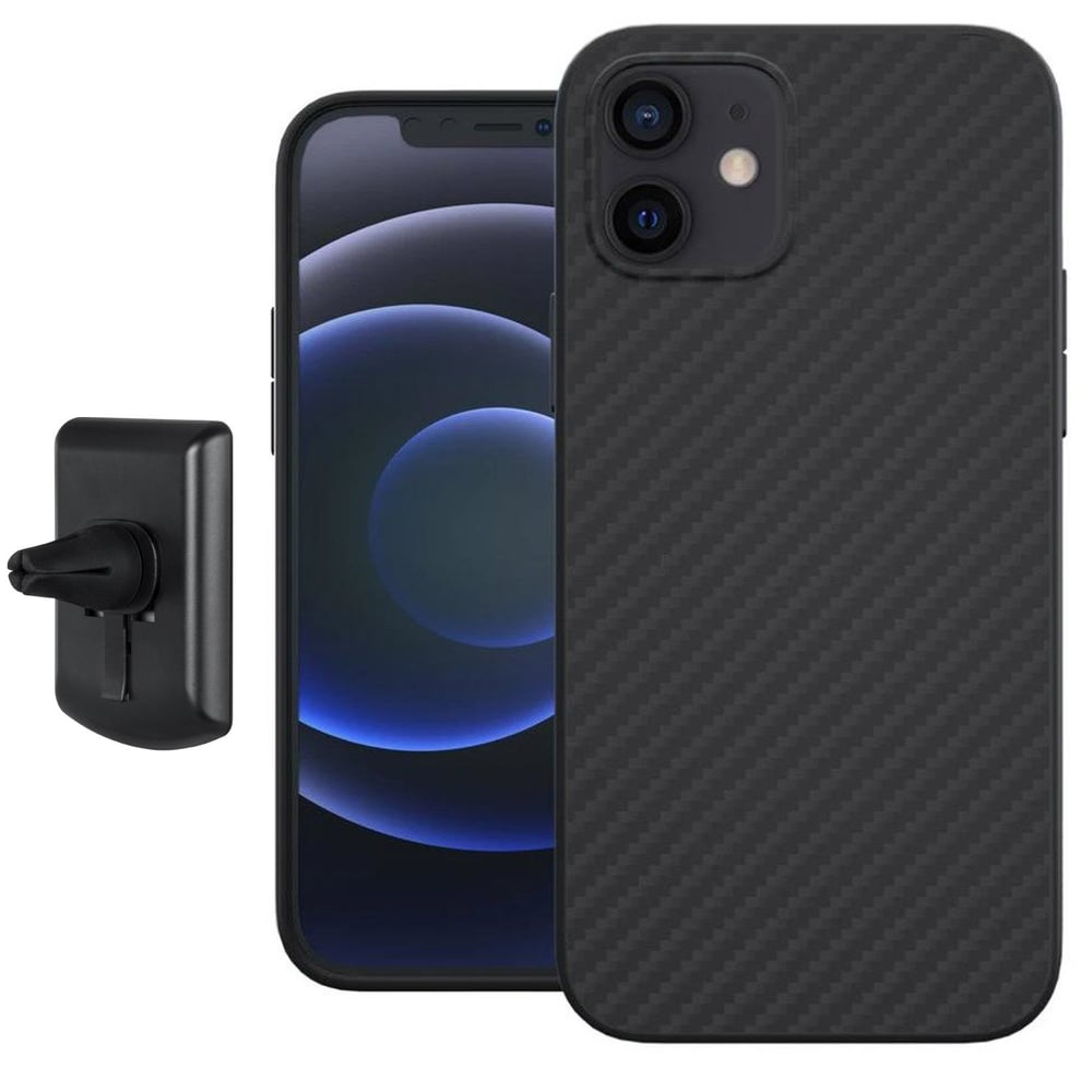 Evutec AER designed for iPhone 12 and iPhone 12 PRO case cover (6.1 inch) with AFIX Plus Air Vent Car Mount system - Karbon Black Evutec AER designed for iPhone 12 and iPhone 12 PRO case cover (6.1 inch) with AFIX Plus Air Vent Car Mount system - Karbon Black
