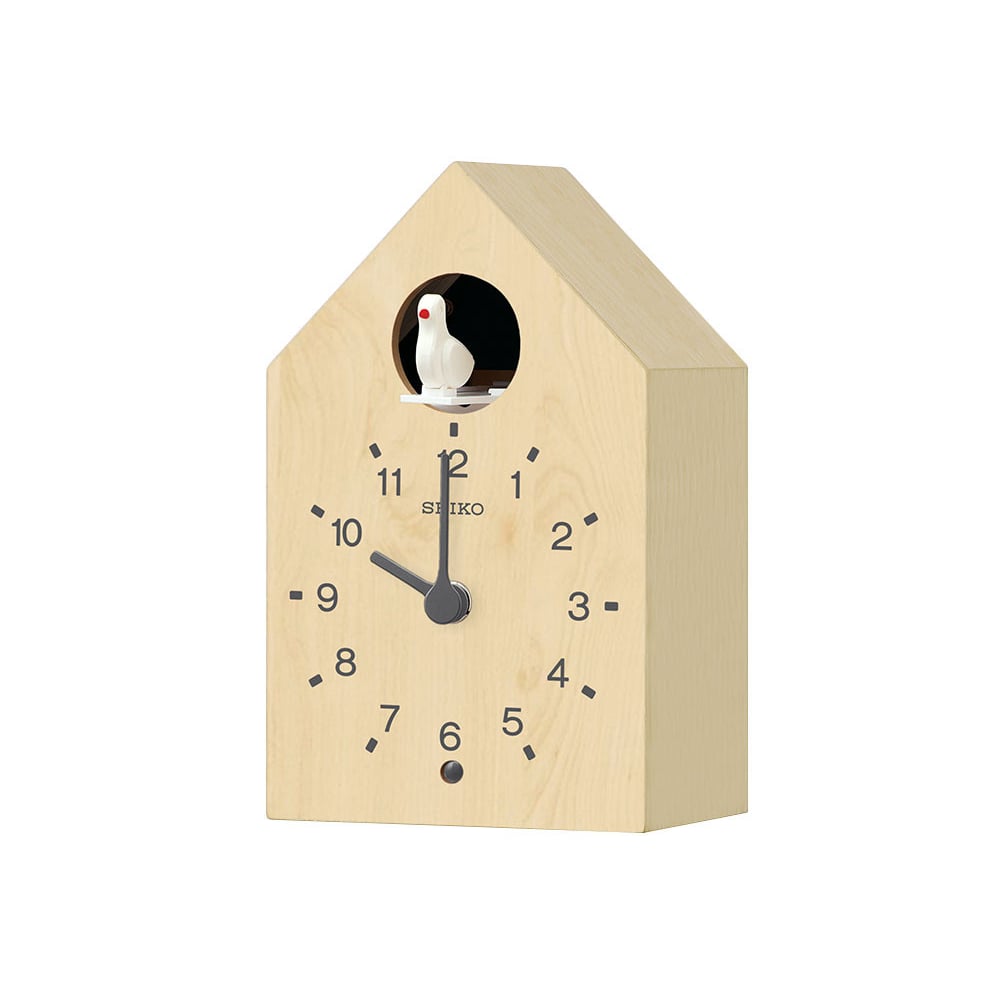 Seiko Beige Square Wooden Analog Clock QXH070A Seiko Beige Square Wooden Analog Clock QXH070A
