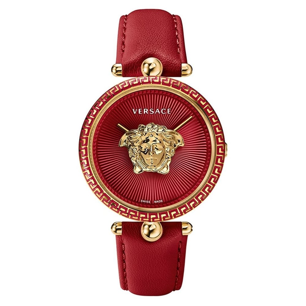 Versace Palazzo Empire Red Leather Watch For Women VCO120017