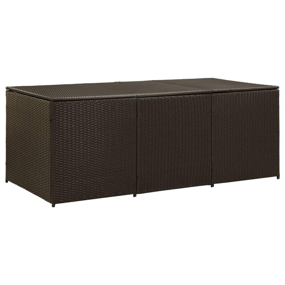 Vidaxl Garden Storage Box Poly Rattan 180x90x75 Cm Brown