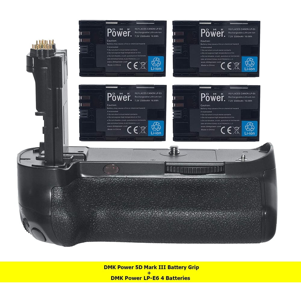 Dmk Power Dmk-bg-e11 Battery Grip Kit Compatible With Canon Eos 5d Mark Iii, Eos 5ds, Eos 5ds R Digital Slr Camera Includes Qty 4 Replacement Lp-e6 Batteries + Vertical Battery Grip Dmk Power Dmk-bg-e11 Battery Grip Kit Compatible With Canon Eos 5d Mark Iii, Eos 5ds, Eos 5ds R Digital Slr Camera Includes Qty 4 Replacement Lp-e6 Batteries + Vertical Battery Grip
