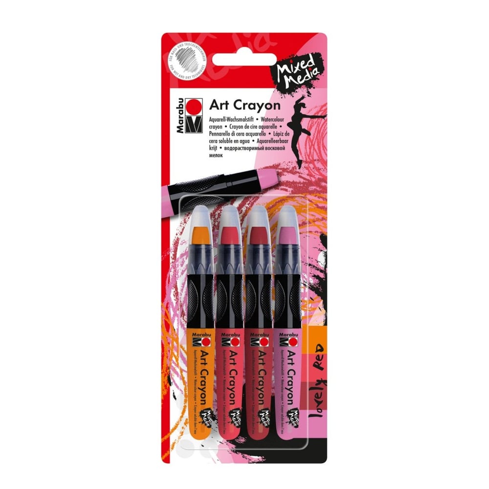 Marabu Art Crayon Blister Assortment Of 4 Lovely Red