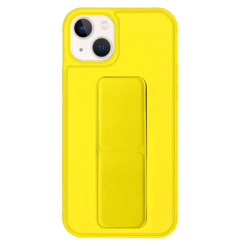 مارجون غطاء لهاتف أيفون 14 مع مسكة يد مغناطيسية قابلة للطي وحزام معصم وغطاء قبضة الإصبع 6.1 بوصة أصفر