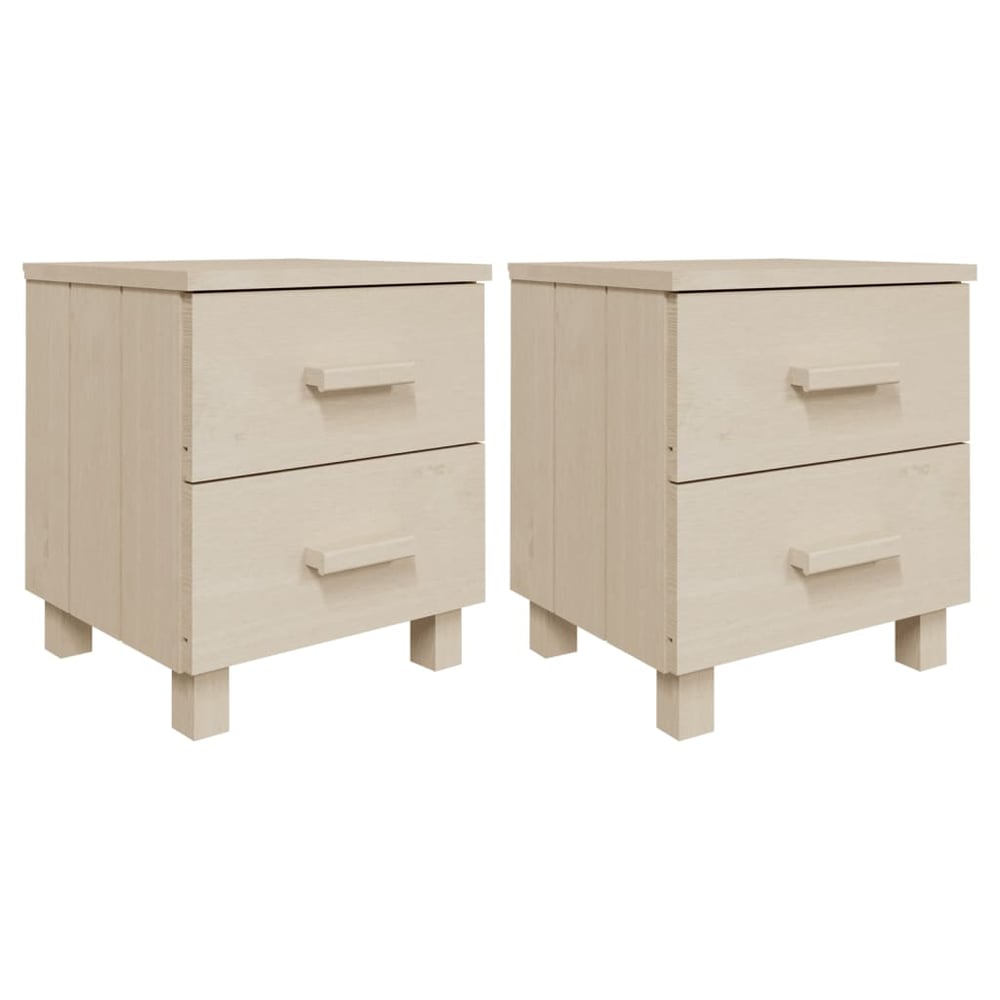 vidaXL Bedside Cabinets HAMAR 2 pcs Honey Brown 40x35x44.5cm Solid Wood