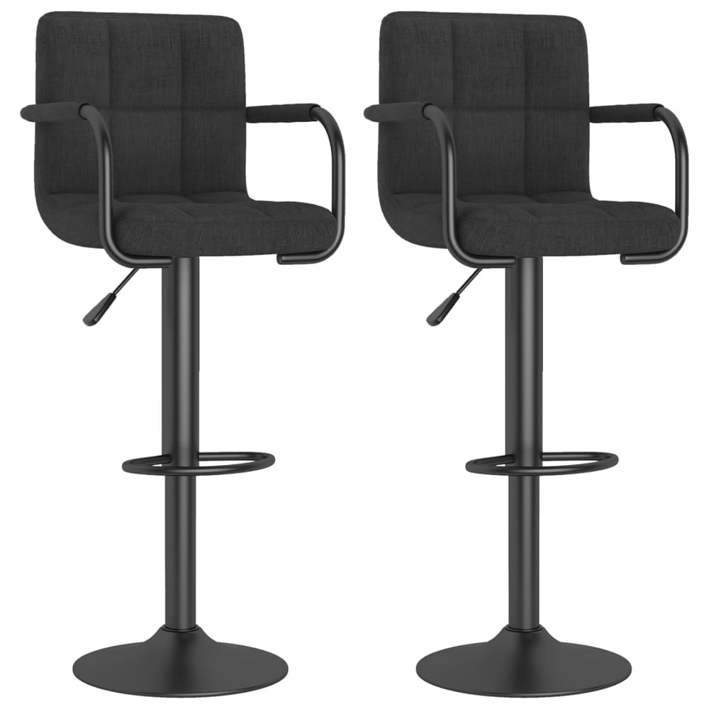 Vidaxl Bar Stools 2 Pcs Black Fabric