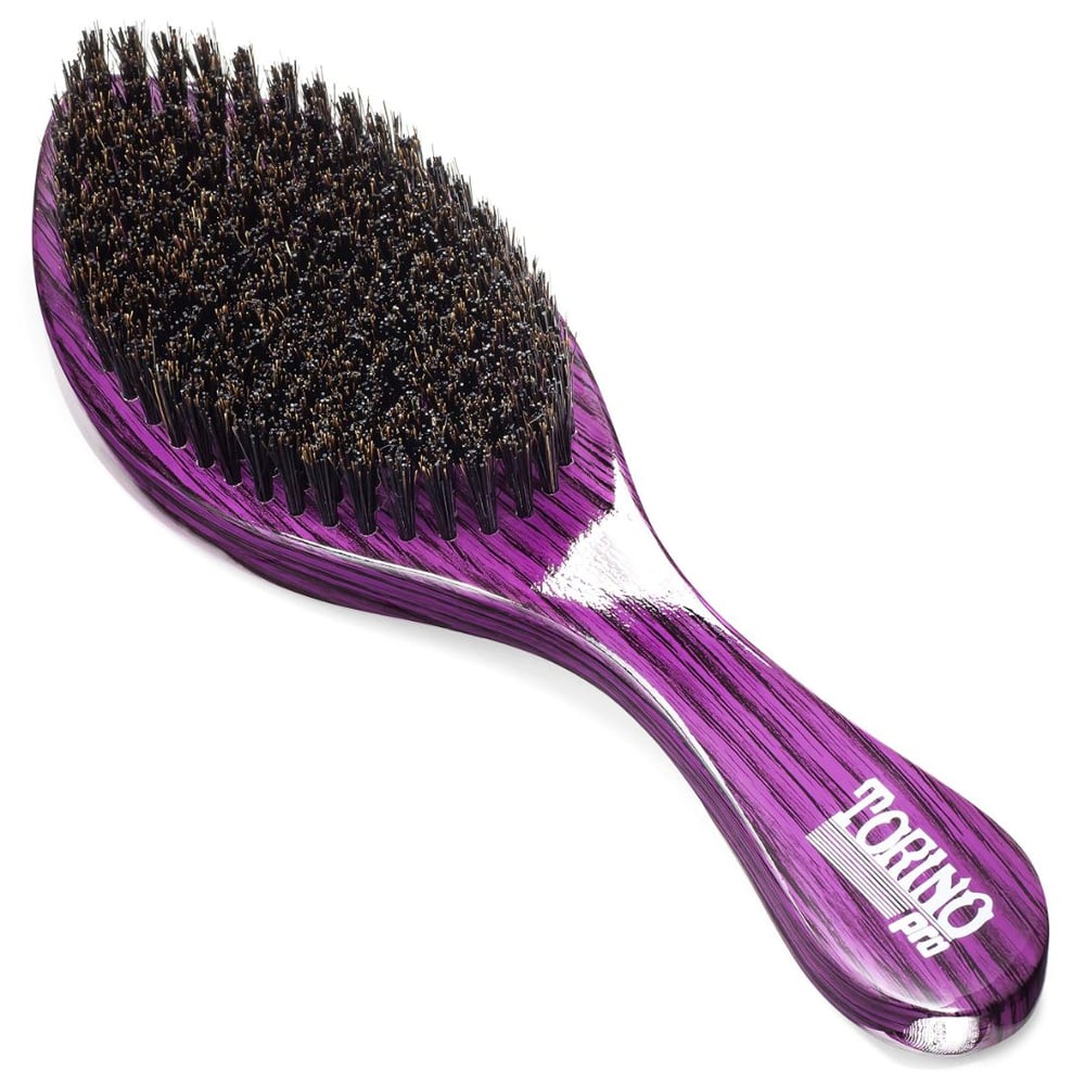Torino Pro Wave Brush #600 By Brush King - Medium Hard Curve 360 Waves Brush - Made with Reinforced Boar & Nylon Bristles - A True Texture Medium Hard (360 Waves Brushes)
