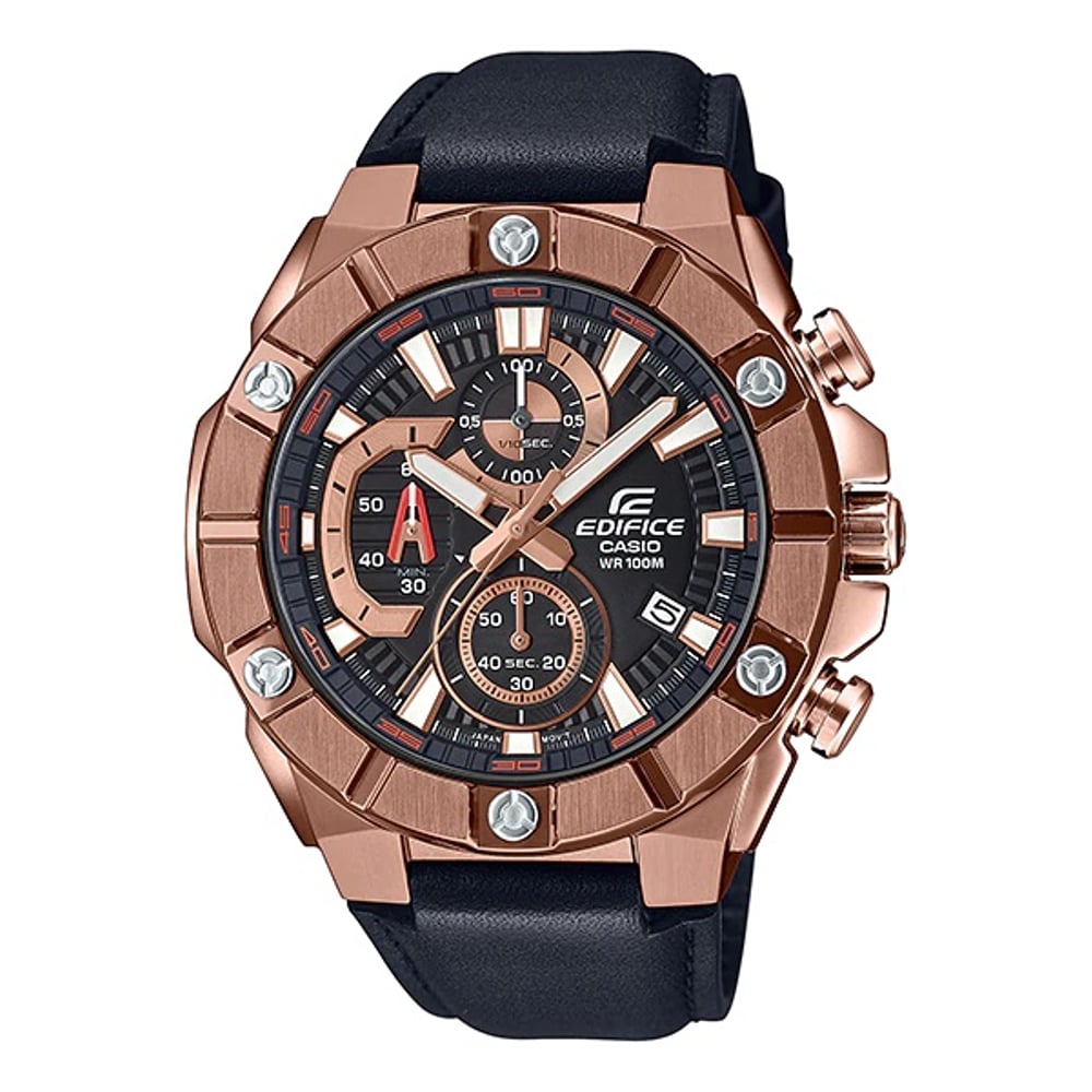 Casio Edifice Black Leather Men Watch EFR-569BL-1A Casio Edifice Black Leather Men Watch EFR-569BL-1A