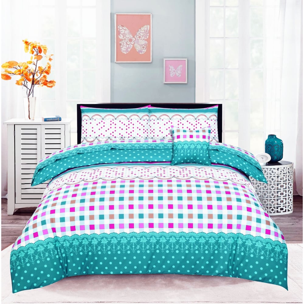 Style Nasma Queen Fitted Bed Sheet Set Esor Aqua Blue Style Nasma Queen Fitted Bed Sheet Set Esor Aqua Blue