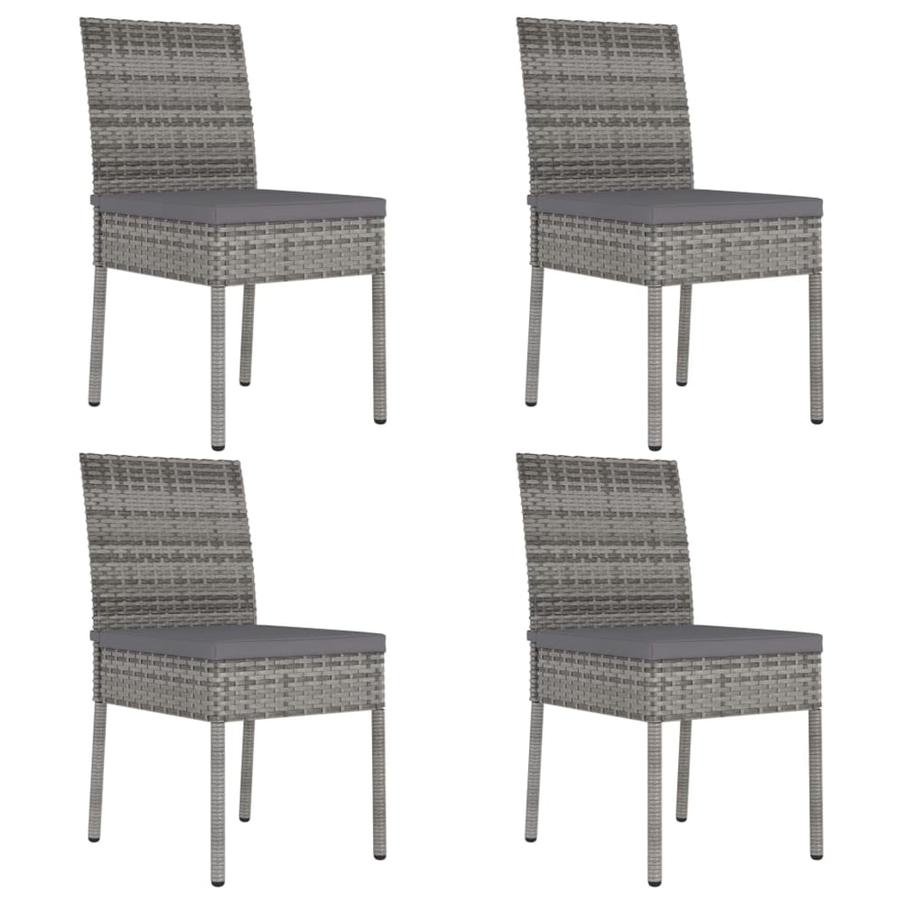 Vidaxl Garden Dining Chairs 4 Pcs Poly Rattan Grey Vidaxl Garden Dining Chairs 4 Pcs Poly Rattan Grey