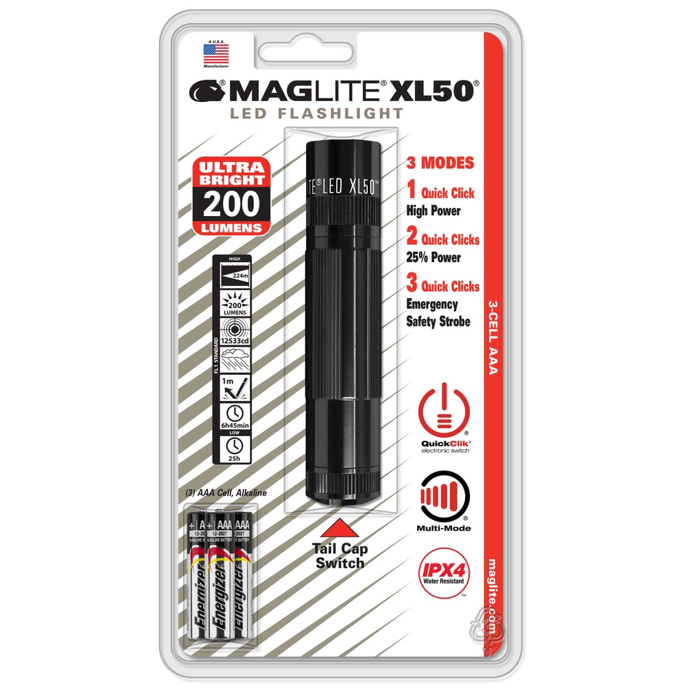 Maglite Xl50-s3016 Maglite Led 3 Cell Aaa Flashlight, Black