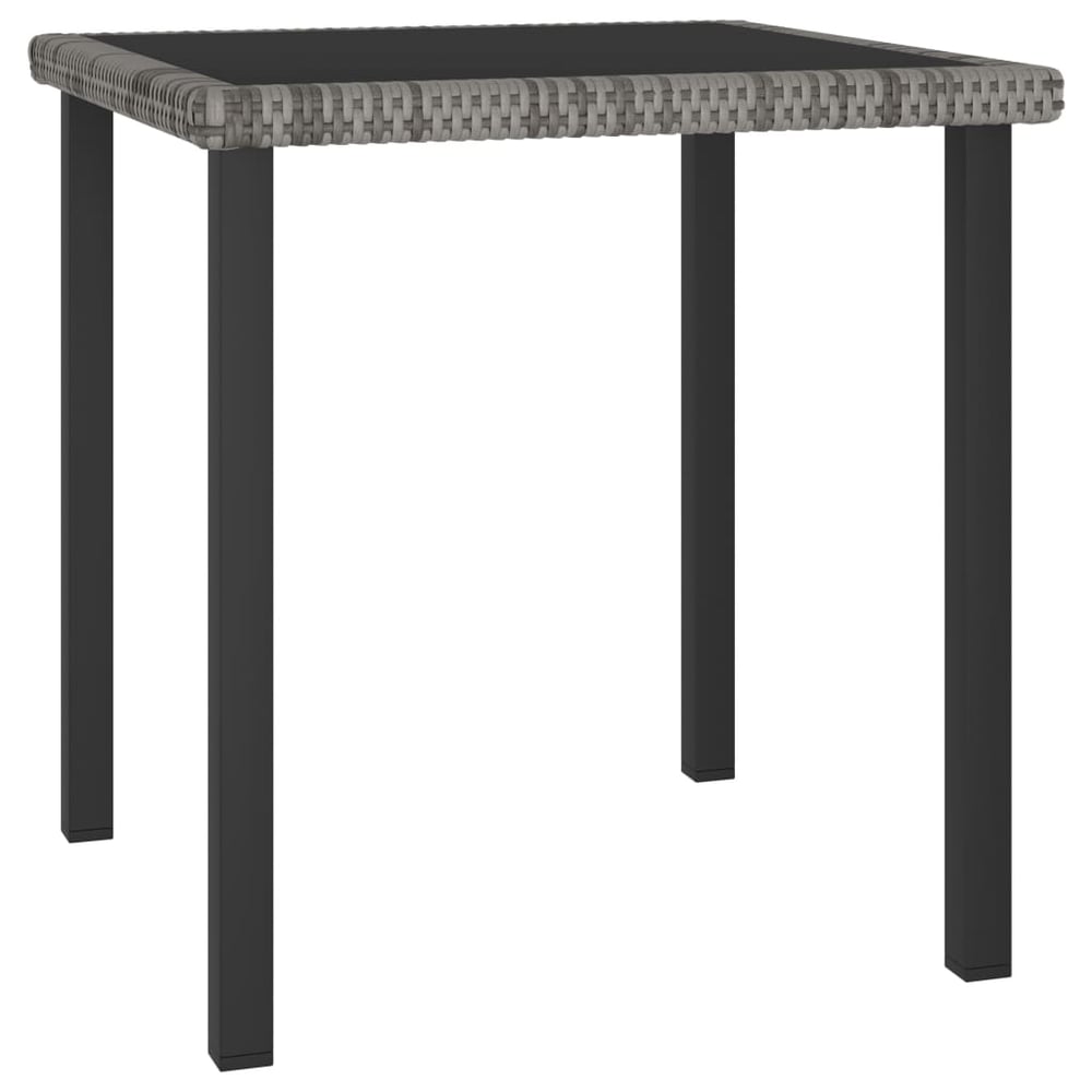 Vidaxl Garden Dining Table Grey 70x70x73 Cm Poly Rattan Vidaxl Garden Dining Table Grey 70x70x73 Cm Poly Rattan