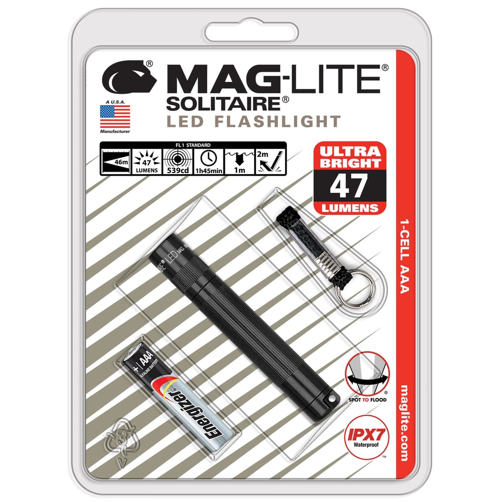 Maglite SJ3A016 Maglite Solitaire Led 1 Cell Aaa Flashlight, Black