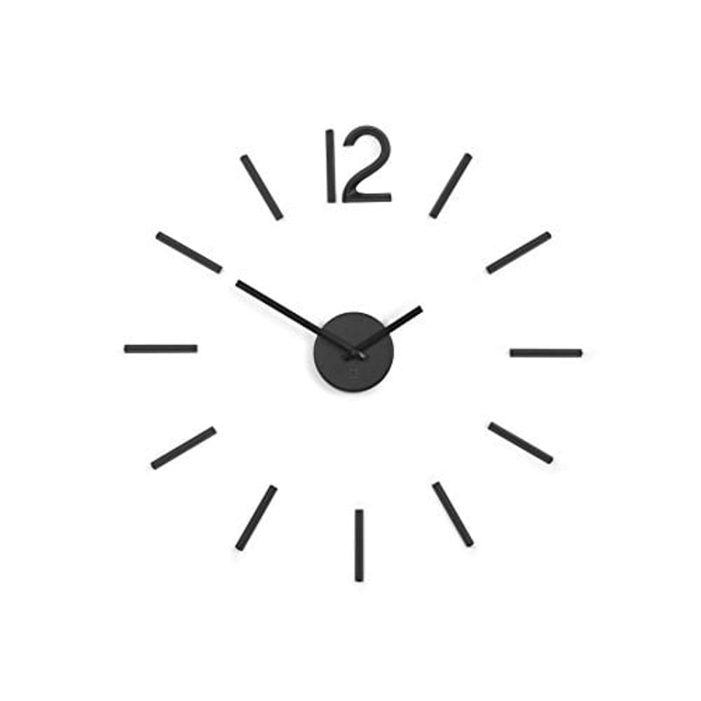 Umbra 1005400-040 Blink Wall Clock Black - Easy To Paste Wall Sticker Numbers, Frameless Large Decorative Wall Clock, Simple Indicators, Minimalist, Black,39.25 Inch L X 39.25 Inch W X 1.38 Inch H