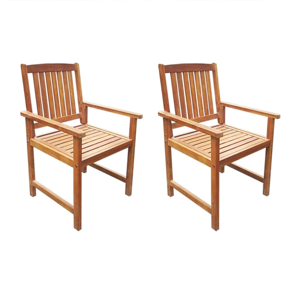 vidaXL Garden Chairs 2 pcs Solid Acacia Wood Brown