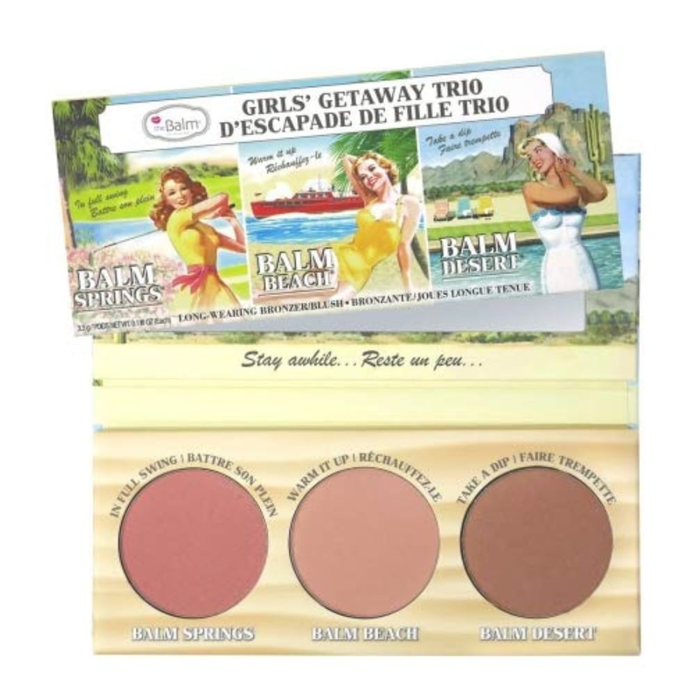 TheBalm Lighting Powder Cheek Palette, Face Sculpting Kit, Fade Resistant Blushes/Bronzers, Balm - Springs, Beach And Desert , 0. 6 Ounces