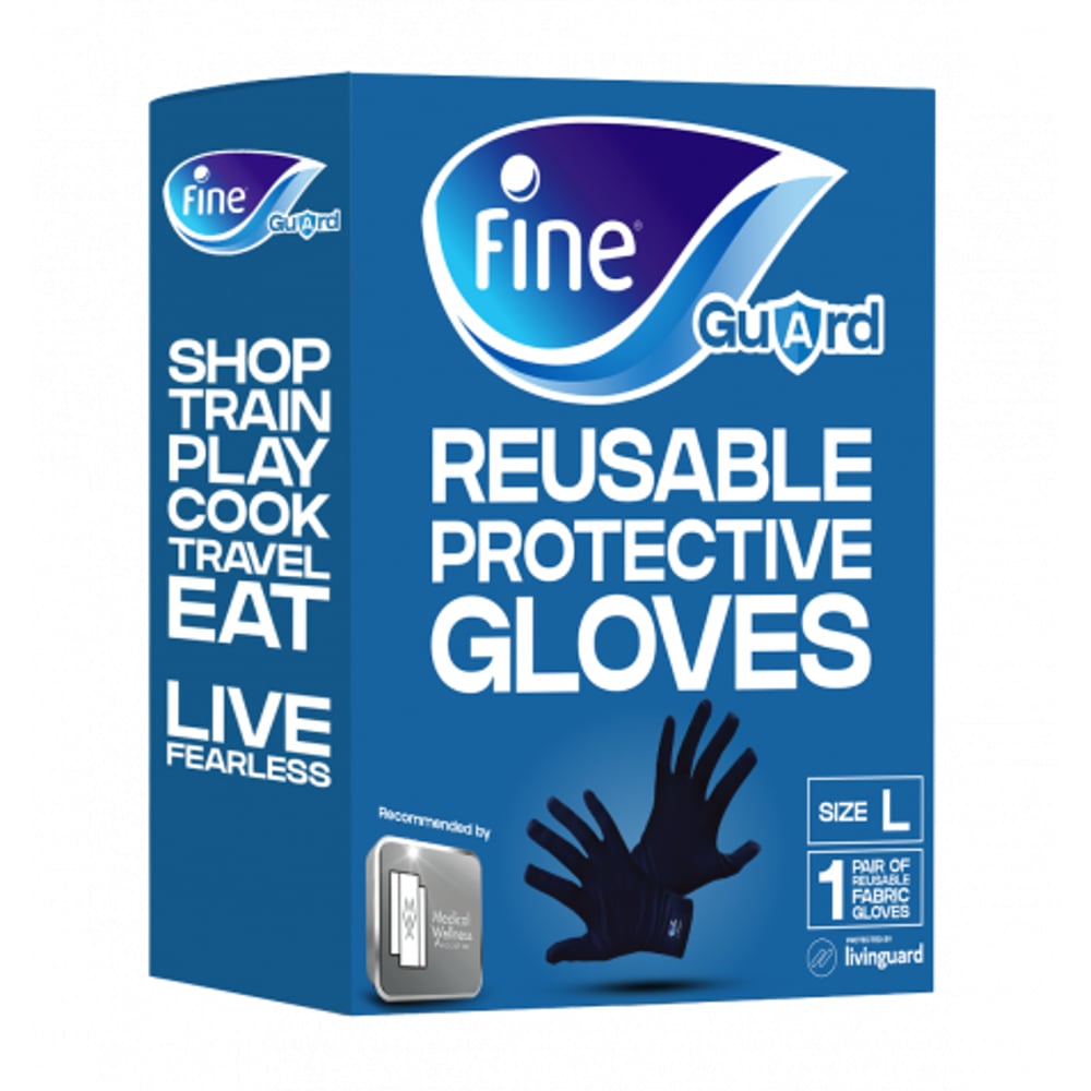 FINE GUARD ADULT GLOVES LIVINGUARD TECHNOLOGY, INFECTION PREVENTION – SIZE LARGE