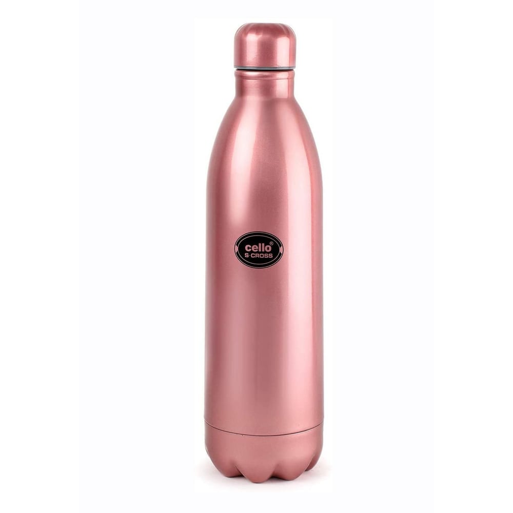 Cello S-Cross Water Bottle, Pink/Purple, 1000 ml, Stainless Steel