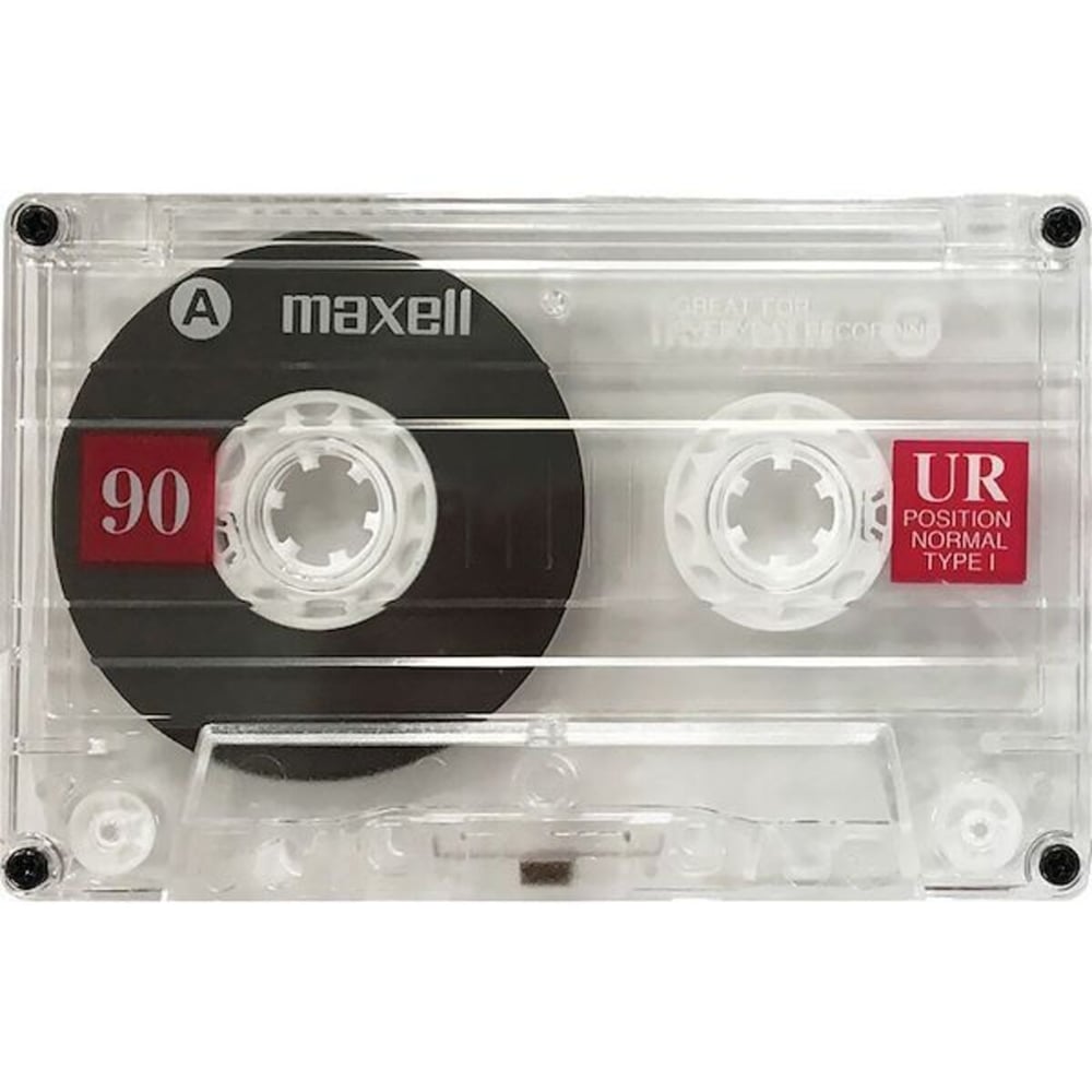 Maxell Ur 90 Normal Bias Blank Audio Recording Cassette Tape, Low Noise, 90 Minute Recording Time