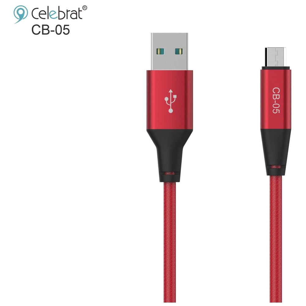 Celebrat Micro USB Cable 1m Red - CB05M Celebrat Micro USB Cable 1m Red - CB05M