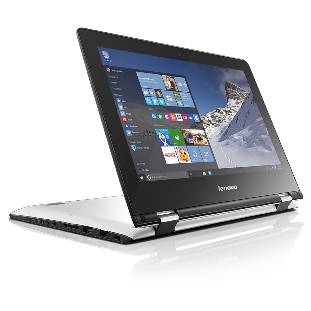 Lenovo Yoga 300-11IBR Laptop - Celeron 1.6GHz 2GB 32GB Shared Win10 11.6inch HD White Lenovo Yoga 300-11IBR Laptop - Celeron 1.6GHz 2GB 32GB Shared Win10 11.6inch HD White