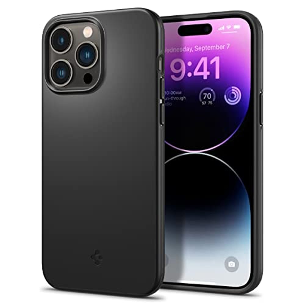 Spigen Thin Fit designed for iPhone 14 Pro case cover - Black