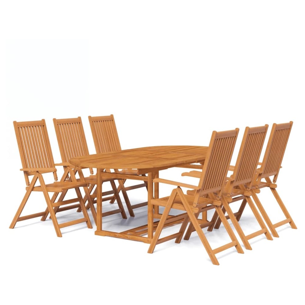 Vidaxl 7 Piece Outdoor Dining Set Solid Acacia Wood