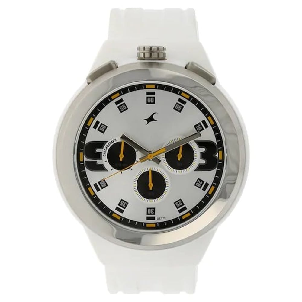 Fastrack Chronos White Resin Analog Men Watch - T38002PP01