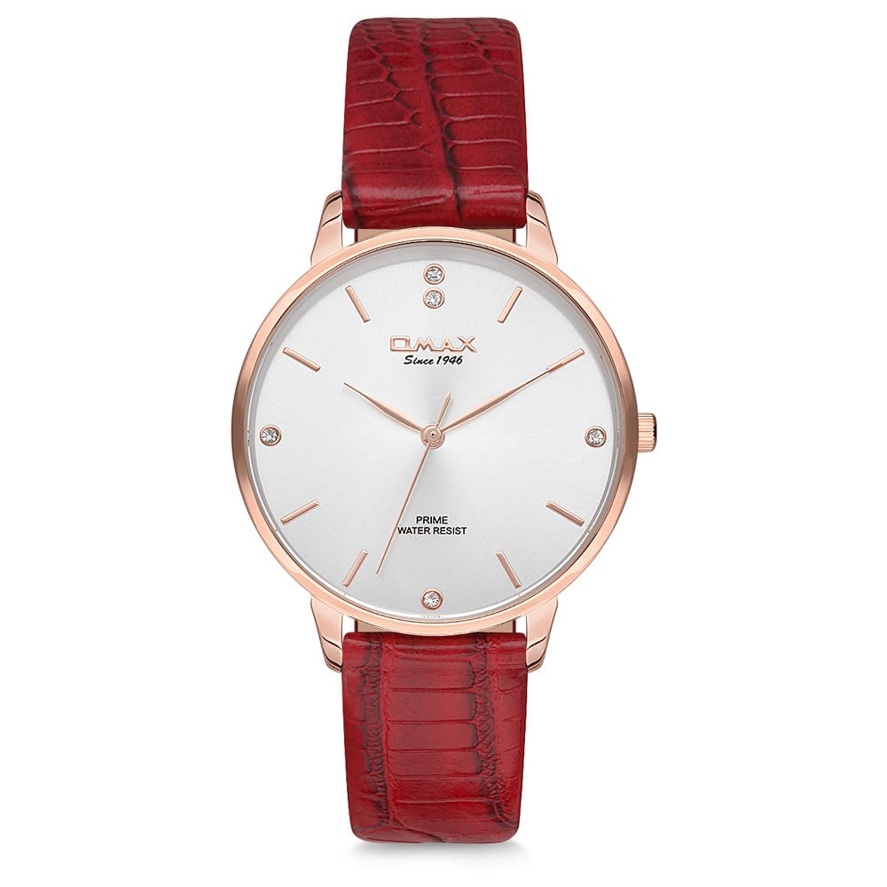 Omax Prime Collection Red Leather Analog Watch For Women PM003R60I Omax Prime Collection Red Leather Analog Watch For Women PM003R60I