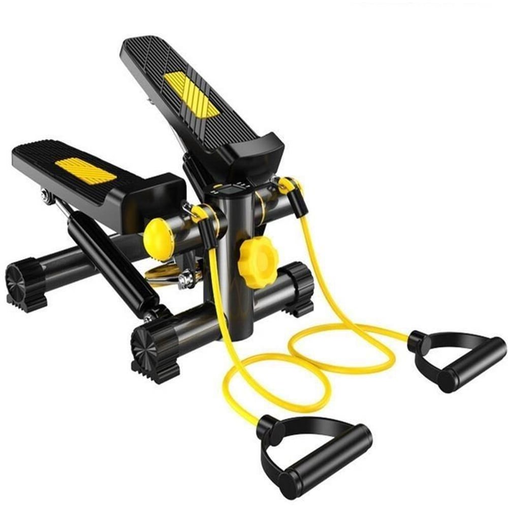 Marshal Fitness Step Air Climber Stepper Twister Aerobic Fitness Exercise Machine With Resistance Band-712c Yellow