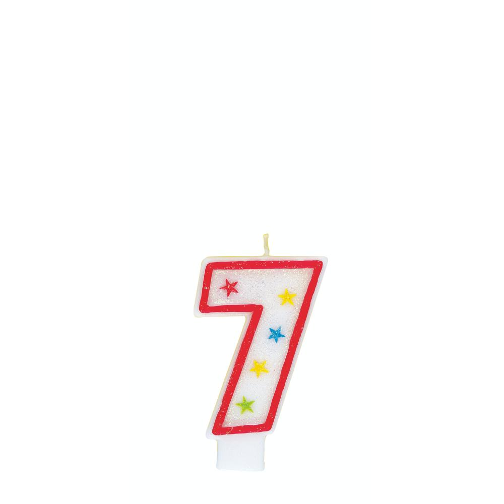 Unique- Numerical 7 Glitter Candle With Cake Dcor Unique- Numerical 7 Glitter Candle With Cake Dcor