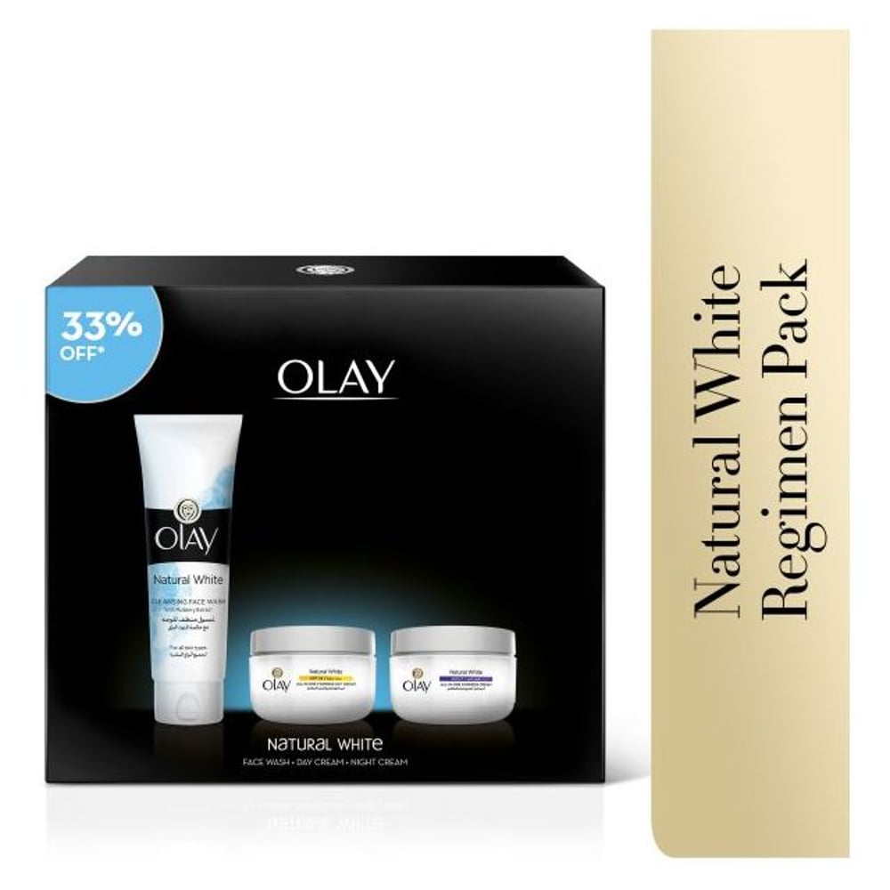 Olay Natural White Day Cream + Night Cream + Free Face Wash Olay Natural White Day Cream + Night Cream + Free Face Wash