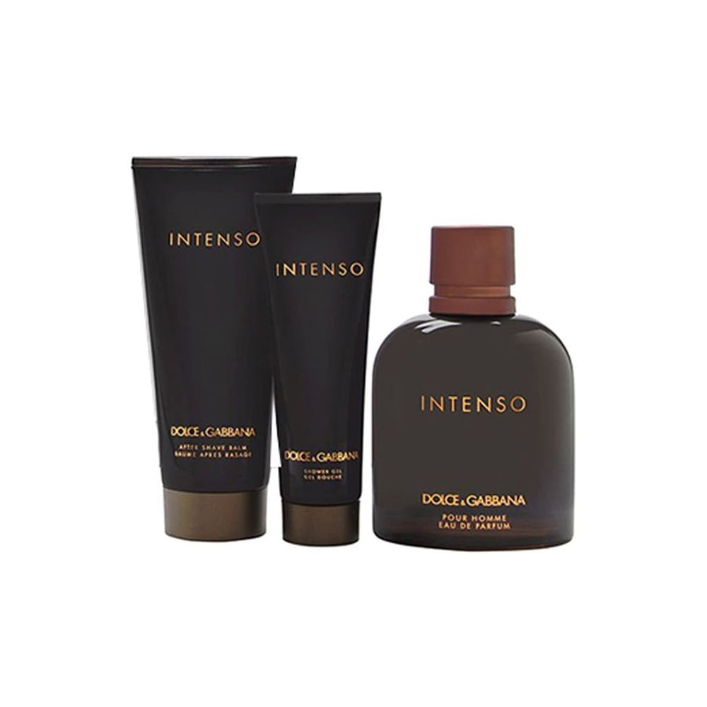 Dolce & Gabbana Intenso Pour Homme Gift Set (125 ml EDP Spray 100 ml Aftershave Balm and 50 ml Shower Gel) Men Dolce & Gabbana Intenso Pour Homme Gift Set (125 ml EDP Spray 100 ml Aftershave Balm and 50 ml Shower Gel) Men