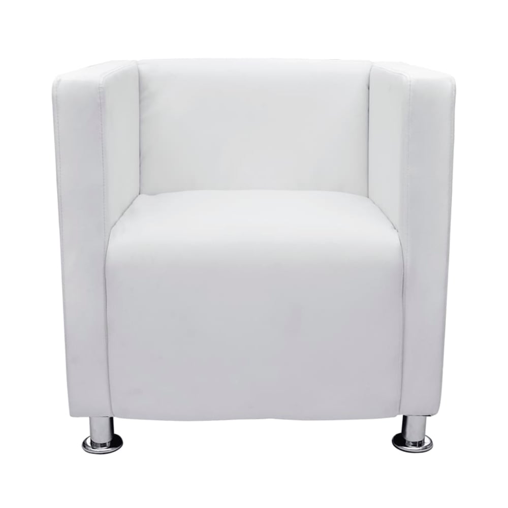 Vidaxl Cube Armchair White Faux Leather Vidaxl Cube Armchair White Faux Leather