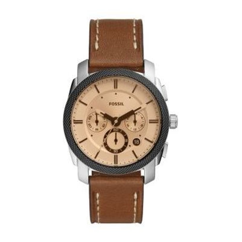 Fossil Machine Chronograph Brown Leather Analog Men Watch FS5620