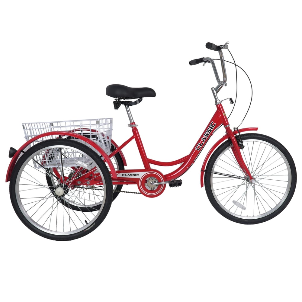 Buy Classic Adult Tricycle 24inch 100% Assembled (Red) Online in UAE ...