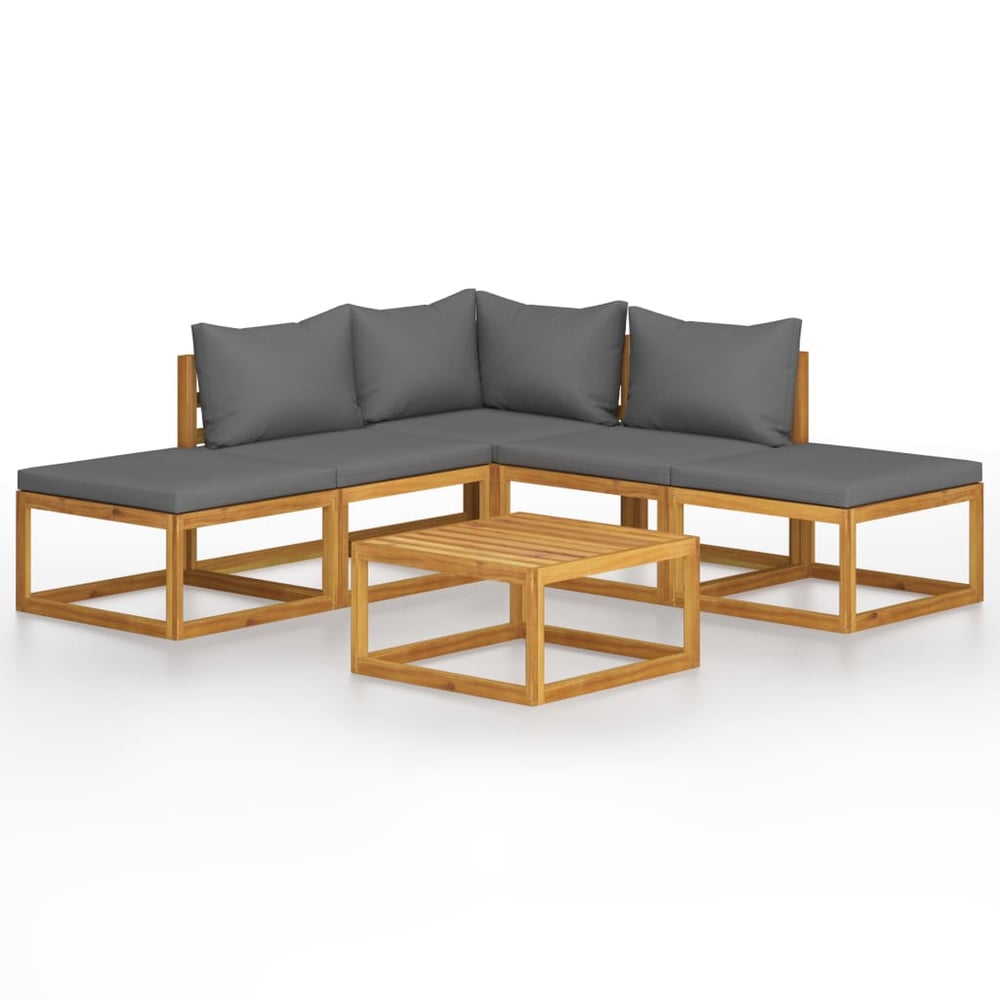 Vidaxl 6 Piece Garden Lounge Set With Cushions Solid Acacia Wood