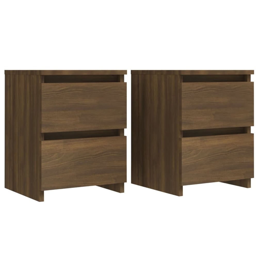 vidaXL Bedside Cabinets 2 pcs Brown Oak 30x30x40 cm Engineered Wood