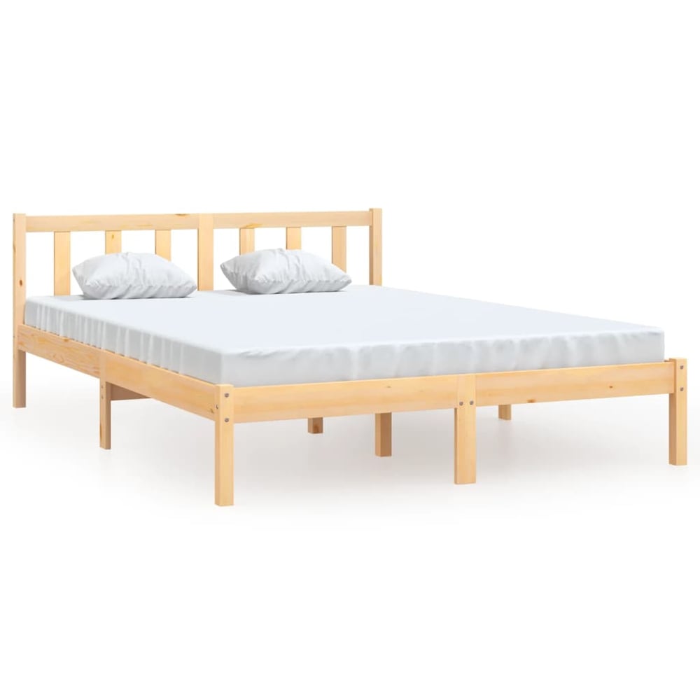 vidaXL Bed Frame Solid Pinewood 150x200 cm 5FT King Size