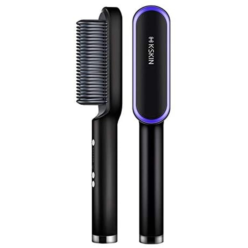 Kskin Hair Straightener Brush Hair Straightening Iron With Built-in Comb, 20s Fast Heating 5 Gears Settings Anti-scald Perfect For Professional Salon At Home Kd380,black