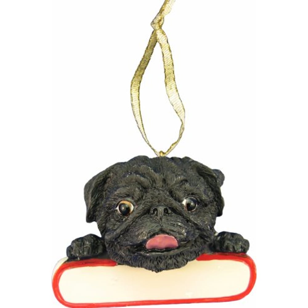 E&S Pets Pug Ornament Black E&S Pets Pug Ornament Black