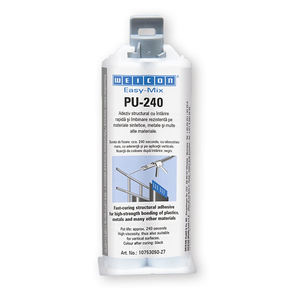Weicon Easy-mix Pu-240 Polyurethane Adhesive 50 Ml For Polyurethane, Plastic, Metal, Black Weicon Easy-mix Pu-240 Polyurethane Adhesive 50 Ml For Polyurethane, Plastic, Metal, Black