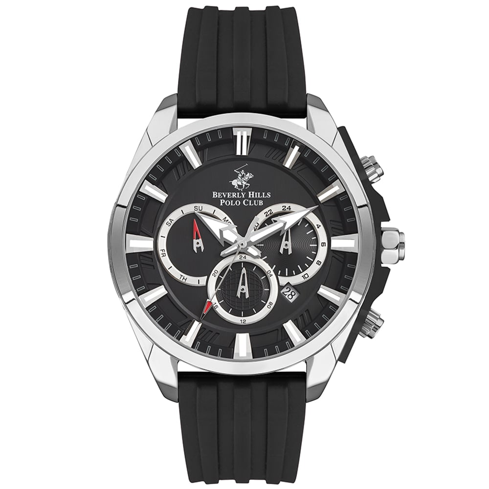 BEVERLY HILLS POLO CLUB Men's Multi Function Black V.Pattern Dial Watch - BP3267X.351 BEVERLY HILLS POLO CLUB Men's Multi Function Black V.Pattern Dial Watch - BP3267X.351