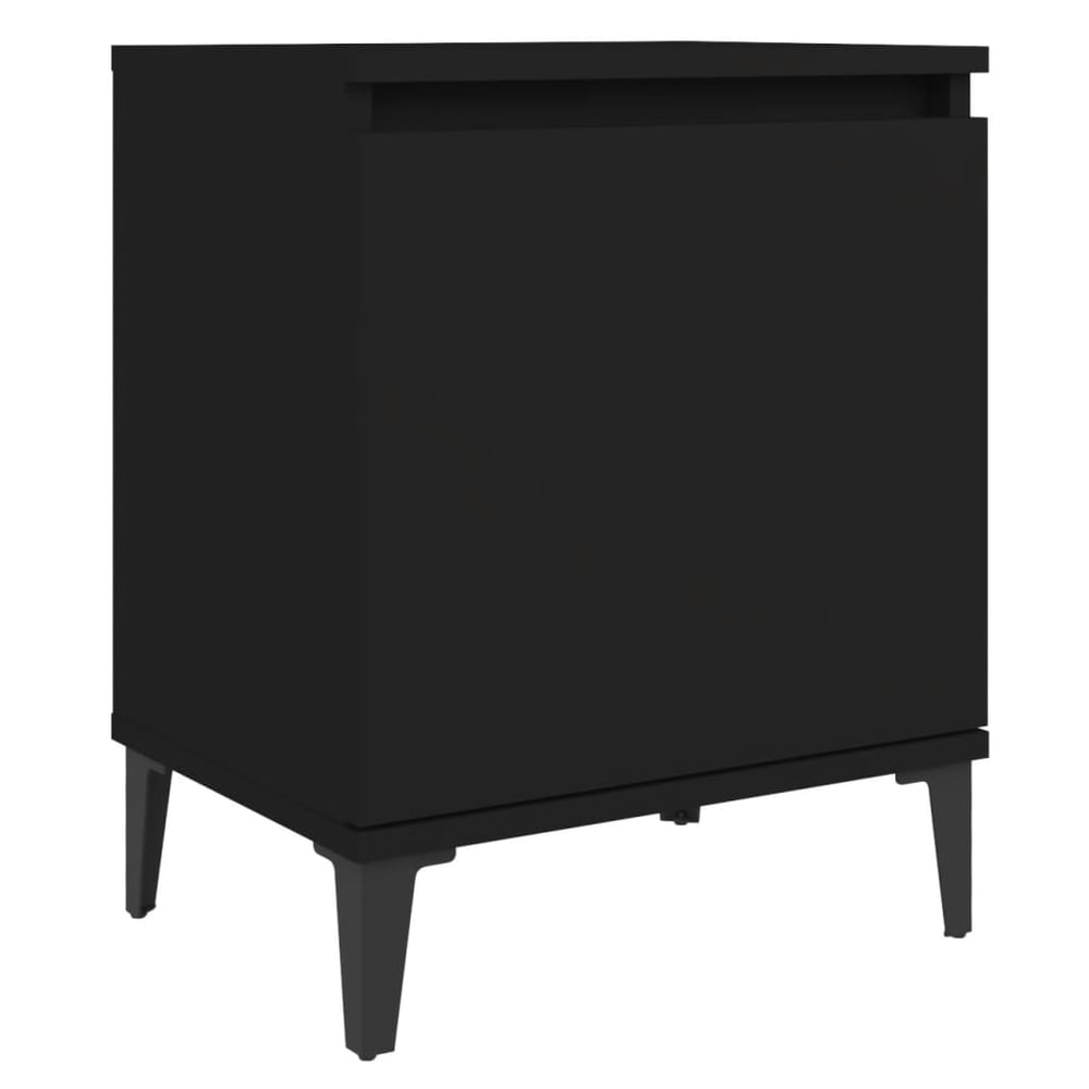 vidaXL Bed Cabinet with Metal Legs Black 40x30x50 cm