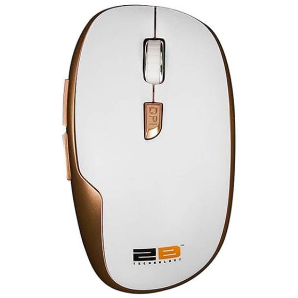 2B Wireless Optical Mouse White and Gold